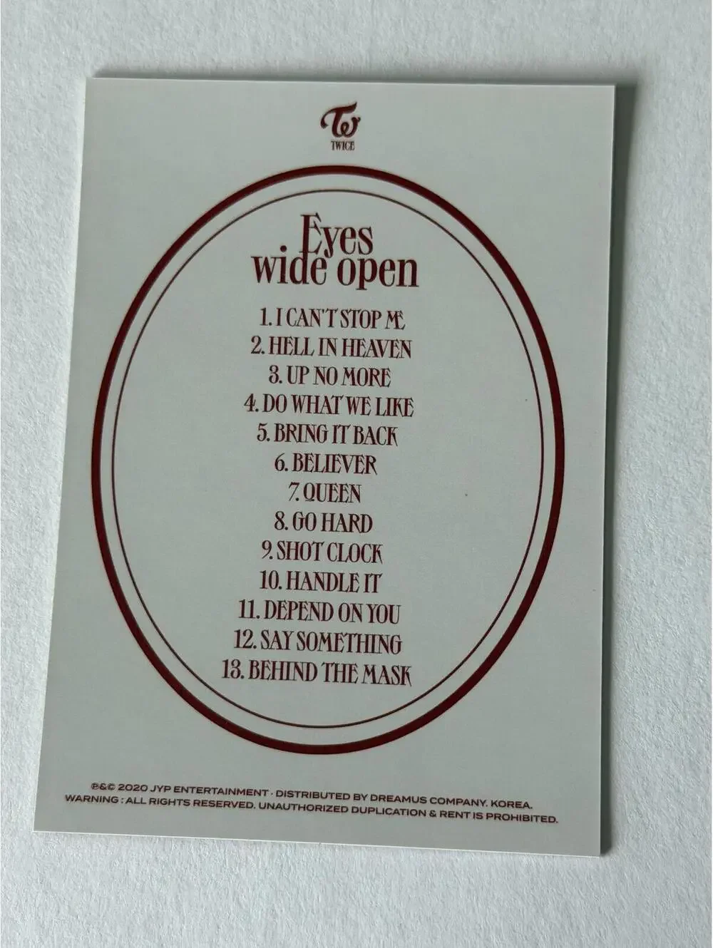 Twice EYES WIDE OPEN The Most Preorder Photocard